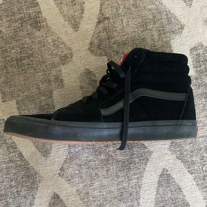 Mens black leather vans. Size 14. Worn once